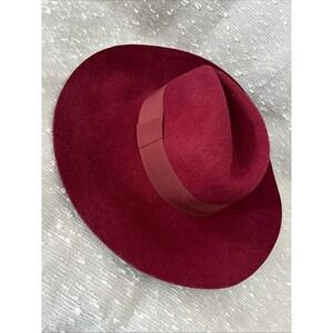 Michael Stars 100% Wool Fedora Womens Burgundy